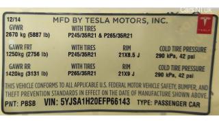 4 LBL,BLANK MFG CERTIFICATION Tesla model S 1462927-00-C