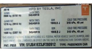 4 LBL,BLANK MFG CERTIFICATION Tesla model S REST 75 1462927-00-C