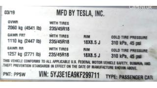 2 LBL,BLANK MFG CERTIFICATION Tesla model 3 1462927-00-C