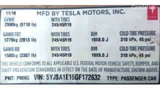 4 LBL,BLANK MFG CERTIFICATION Tesla model S REST 75 1462927-00-C