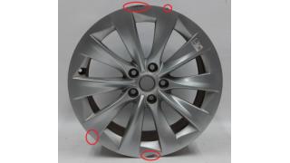 WHEEL, 19x8.0 ET40 - SILVER SLIPSTREAM with damage Tesla model S, mode