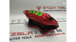 1 Rear right brake caliper RED PERFORMANCE OPTION (W/ pads) Tesla mode