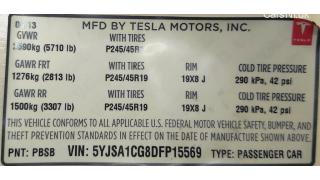 4 LBL,BLANK MFG CERTIFICATION Tesla model S 60 1462927-00-C