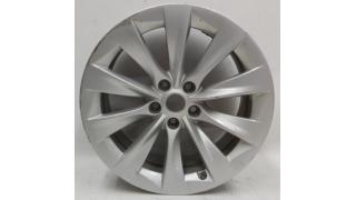 1 WHEEL, 19x8.0 ET40 - SILVER SLIPSTREAM with damage Tesla model S, mo