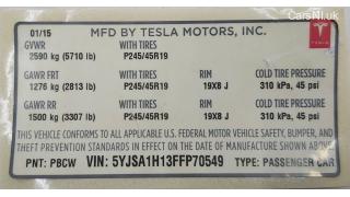 4 LBL,BLANK MFG CERTIFICATION Tesla model S 85 1462927-00-C