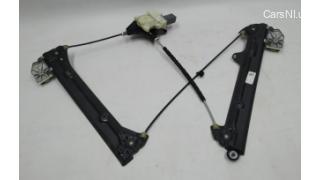 Front left window regulator assembly with electric motor and glass pos