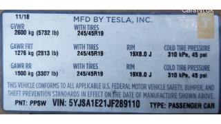 4 LBL,BLANK MFG CERTIFICATION Tesla model S REST 75 1462927-00-C